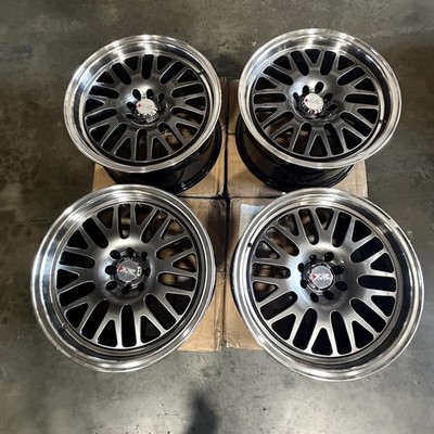 Used 17x8 XXR 531 4x100/4x114.3 25 73.1 Chromium Black Machined Lip Wheels set(4