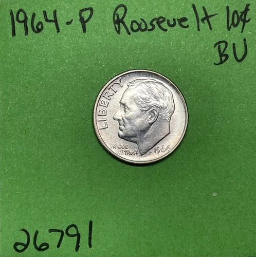 1964 Roosevelt Dime 10c BU Uncirculated Mint State 90% Silver