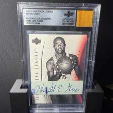 2001-02 Upper Deck Legends Hal Greer Auto Game Used Floor BGS Authentic 🔥