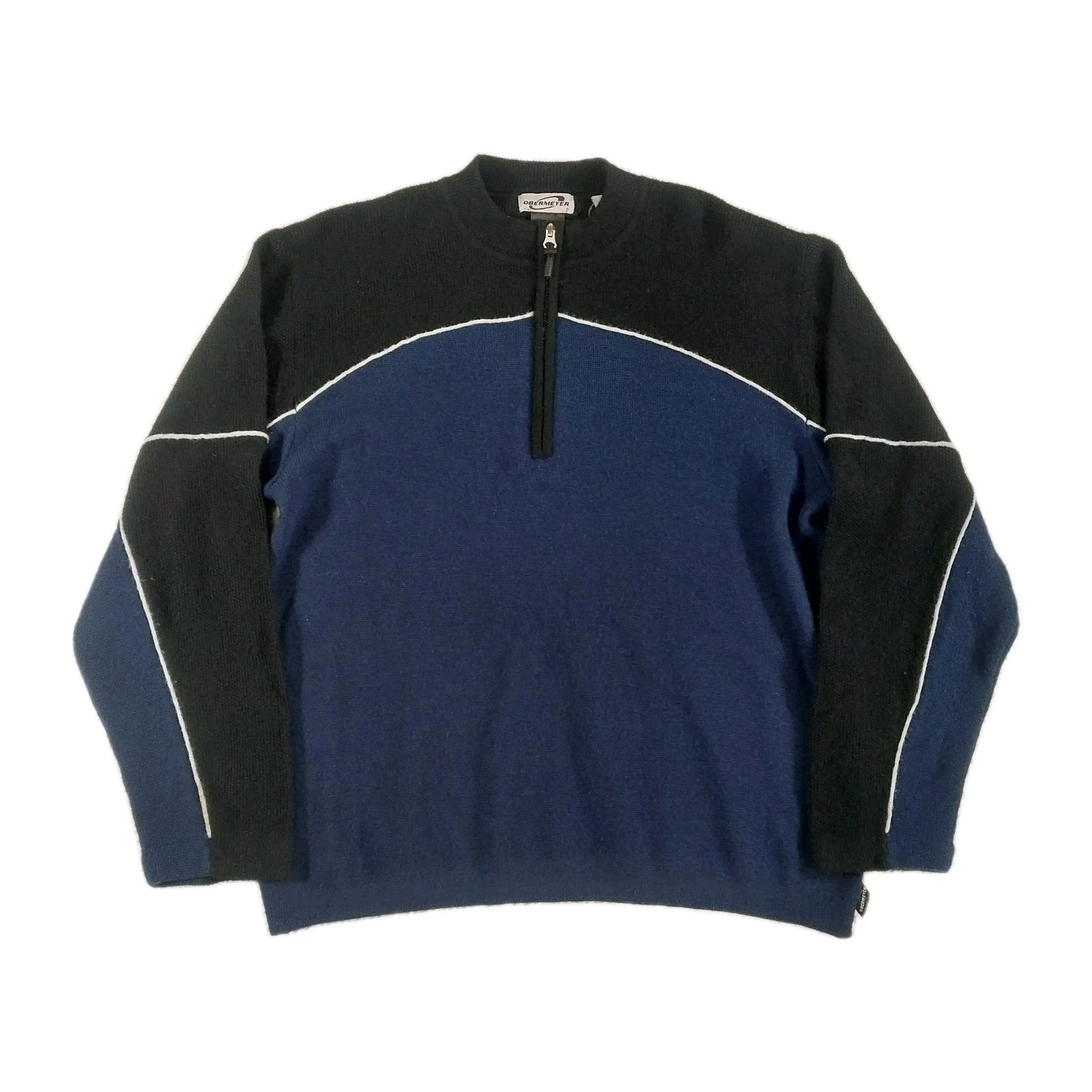 Obermeyer Signature Thermal Waffle Knit Wool Acrylic Sweater 1/4 Zip Preppy S