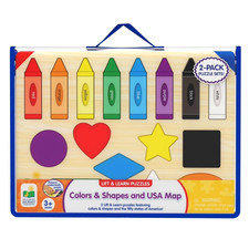 The Learning Journey Lift and Learn Puzzles Colors and Shapes USA Map 2 Pack