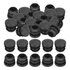 40Pcs 5/8"OD Plastic Tubing End Caps Round Hole Plug Insert Black