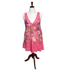 Free People Longwood Slip Dress | Boho Floral Paisley Y2K V-Neck Mini.| Size Med