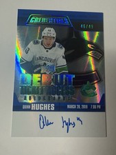 Quinn Hughes Rookie Auto- 2019-20 Upper Deck Credentials Debut Ticket Access /49