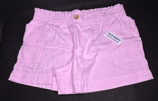 OLD NAVY Pink Cotton Girls Elastic Waist Shorts Size LG 10-12 Pockets BRAND NEW