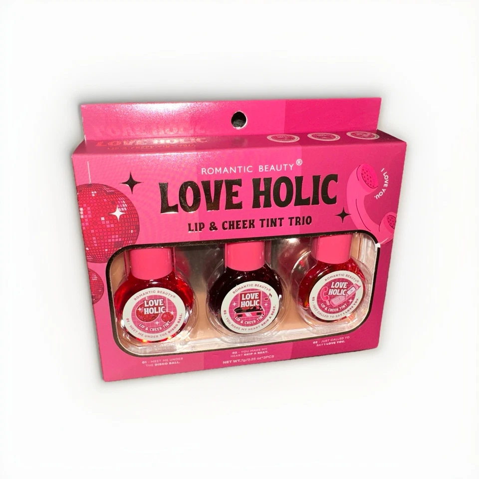 Love Holic Lip & Cheek Tint Set 3pc Romantic Beauty Blush Stain Trio New Sealed - Image 2 of 4