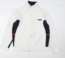 Reebok Men's White Track Jacket L Colourblock Full Zip Sportswear