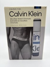 Calvin Klein Microfiber Chrom Men  s Hip Briefs Sz Medium 4 Pack Green/Blue/Black