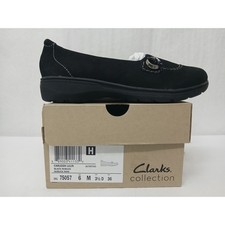 Clarks Carleigh Lulin Black Suede Slip On Loafers 26175057 Women's Sz 6