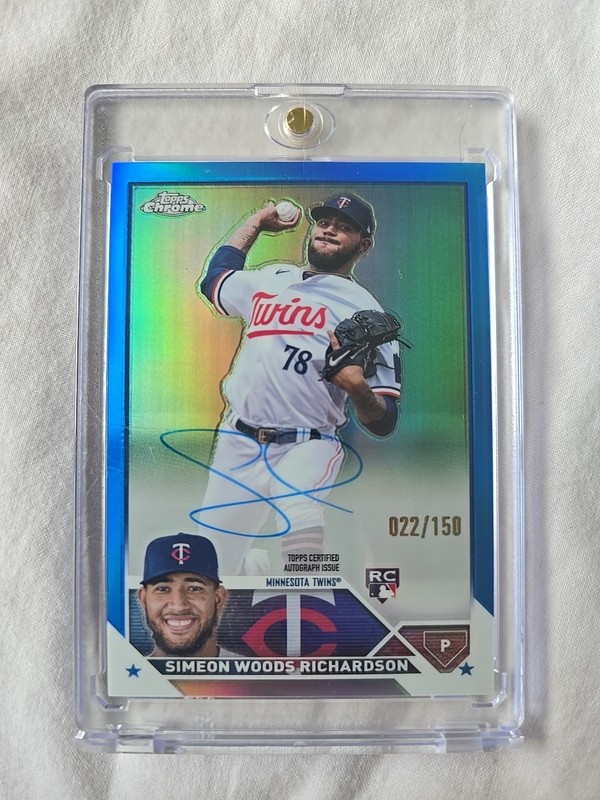 Simeon Woods Richardson 2023 Topps Chrome Update RC Blue Refractor Auto /150