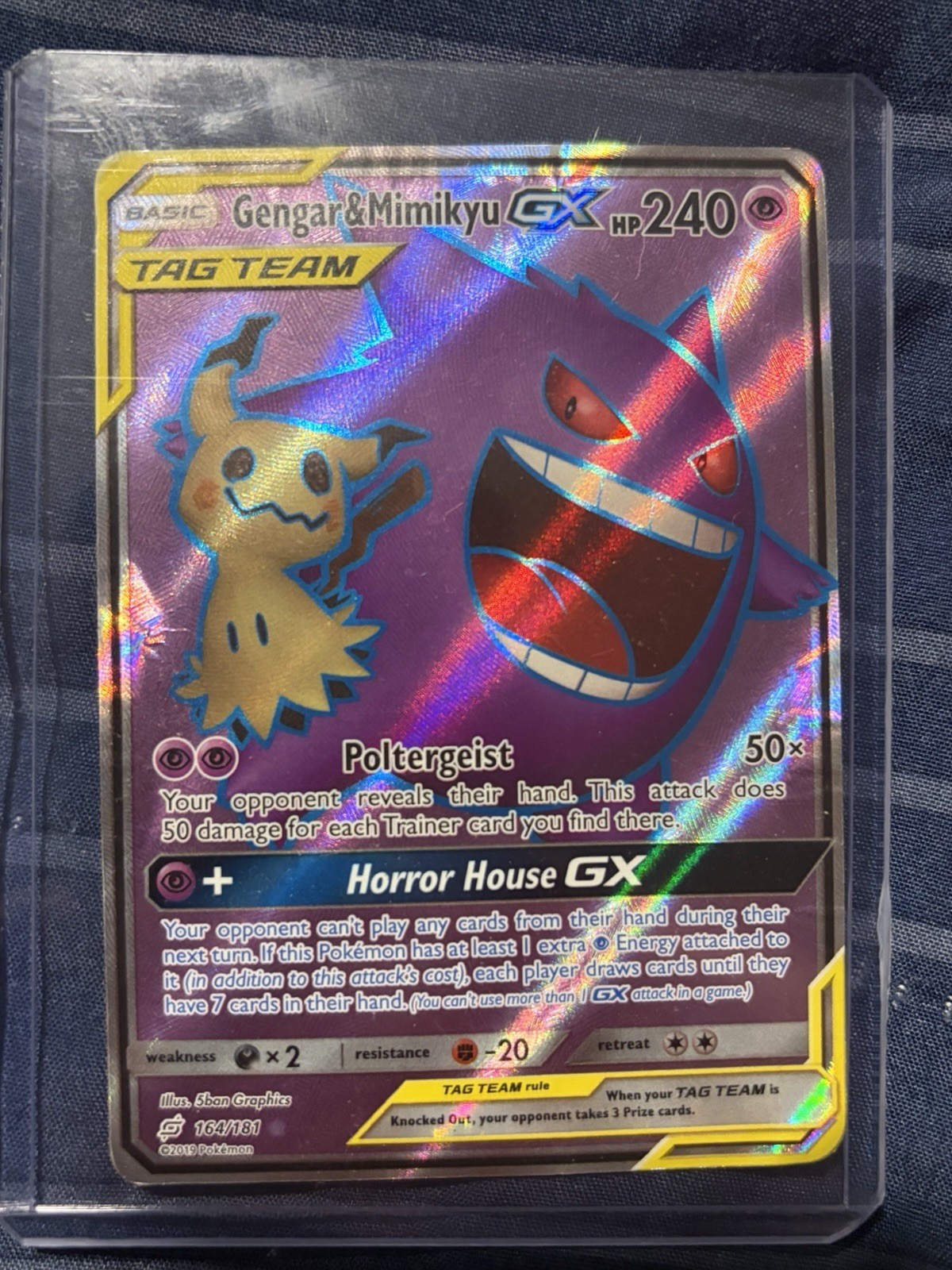 Gengar & Mimikyu GX TAG TEAM Full Art Holo Ultra Rare 164/181 Team Up ENG