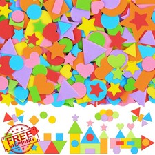 Auteard Colorful 16 Pack Foam Stickers Shapes Geometric