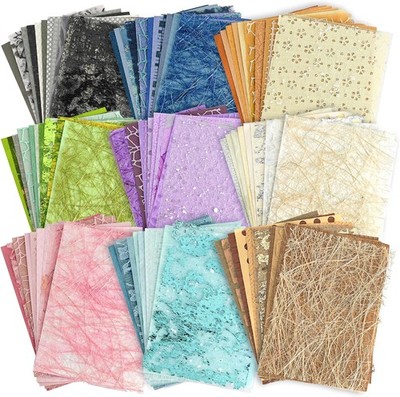 108 Sheets Textured Scrapbook Paper Set, 9 Neutral Colors, Assorted Sizes