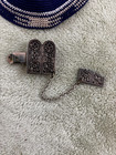 Jewish Tallit prayer shawl with Yarmulke, Hebrew embroidered velvet bag, clips — photo 5