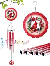 Wind Chimes for Outside with Cardinal Wind Spinner, Unique Gifts for Mom Gran...