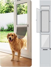 Large Dog Door For Sliding Glass Door 75.6-80In No Cut Screen Insert 75Lb