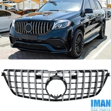 Chrome GT Style Grill Front Grille For Mercedes X166 GL500 GL550 GL63AMG 2013-15