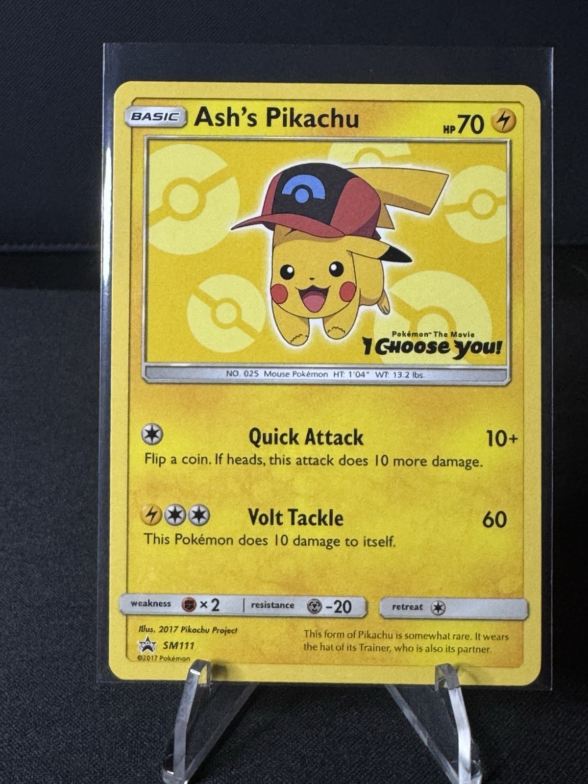 Pokémon 2017 Ash's Pikachu Black Star Promo SM111