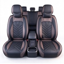 Luxury Leather Car 5-seat Covers Front Rear Full Set Cushion Protector Universal