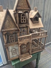 Decorative Wooden Victorian-Style House Bird Cage goldfinch canary birds
