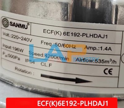New ECF(K)6E192-PLHDAJ1 Industrial fan 220/240V 1.4A 196W 4200r/min 50/60Hz