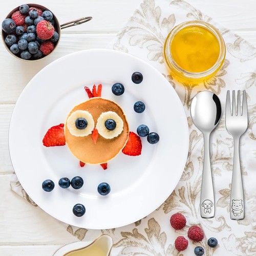 VITEVER 10-Piece Toddler Utensils, Kids Stainless Steel Mirror Polished  - Picture 7 of 7