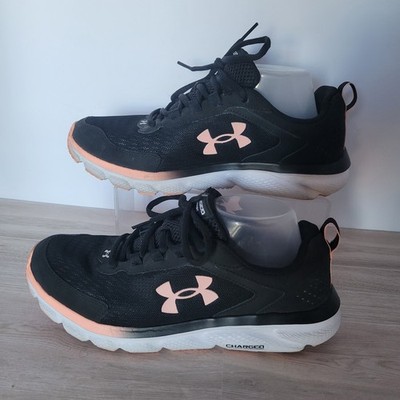 Under Armour Charged Assert 10 Sneakers Womens Black Lace-Up Running Shoes - 10