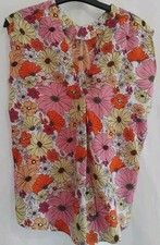 M&S Ladies Multicoloured, Sleeveless Blouse. Size 20.  New with tags