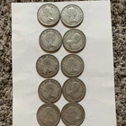 Lot of 10 Canada Quarters 25 Cents 1950-1959 80% Silver Circulated Coins