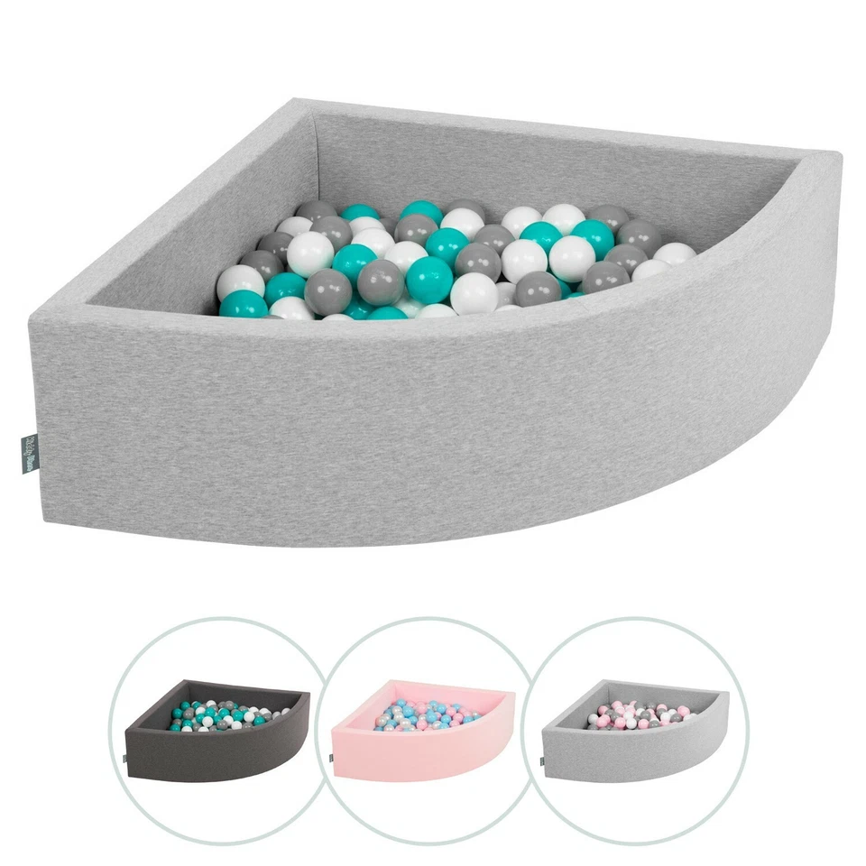 KiddyMoon Doux Piscine à Balles pour Bébé à 200/300 Balles, Quart Angulaire