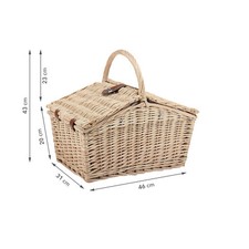 anndora® Picknickkorb 4 Personen Weidenkorb Henkelkorb natur + Zubehör 23 tlg. – Bild 3