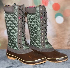 JOULES WOODHURST LADIES QUILTED LACE UP WALKING COUNTRY WELLINGTON BOOTS US 10