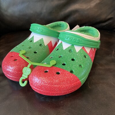 New Crocs Classic Lined Holiday Clogs Christmas Elf Green Red Size Men’s Size 13 Crocs Classic Lined Holiday Clogs Christmas Elf Green Red  main image 3