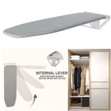 Foldable Wall Mounted Rotating Ironing Board, Easy Installation Space Saver Gray