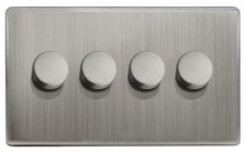 LED Dimmer Switch Turn on / off Brushed Chrome or Black Nickel 1 2 3 or 4 Gang 