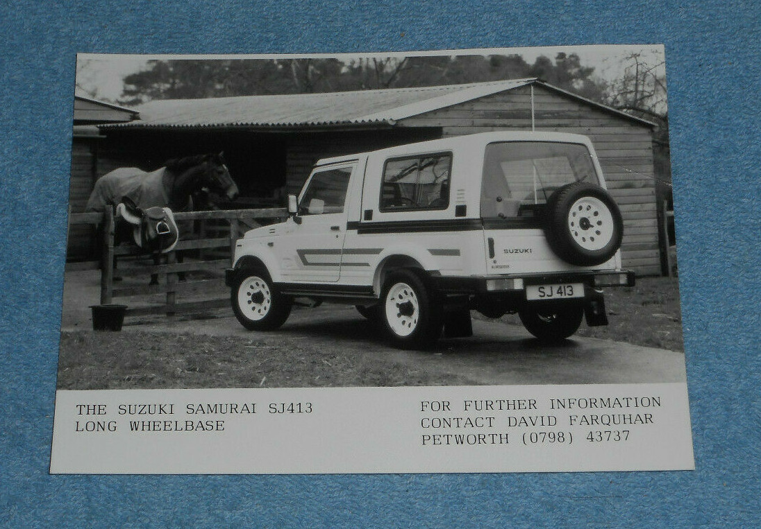 Late 80s or Early 1990s Car Press Photo Suzuki Samurai SJ413 Long