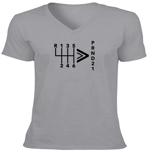 Manual Automatic Tee V-Neck T-Shirt Unisex Print Shirt Gift Stick Shift Car - Picture 6 of 19