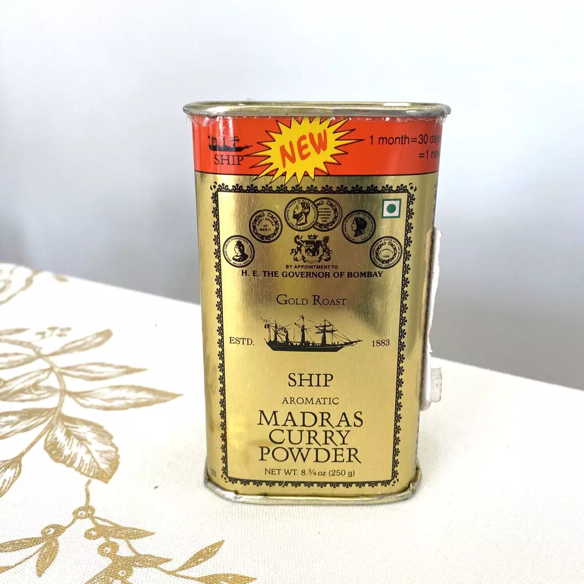 1 Tin of The NEW Ship Aromatic Madras Curry Powder Gold Roast