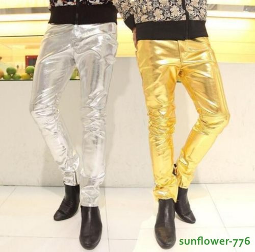 Gold Mens Boys Long Pants Show Slim Fit 