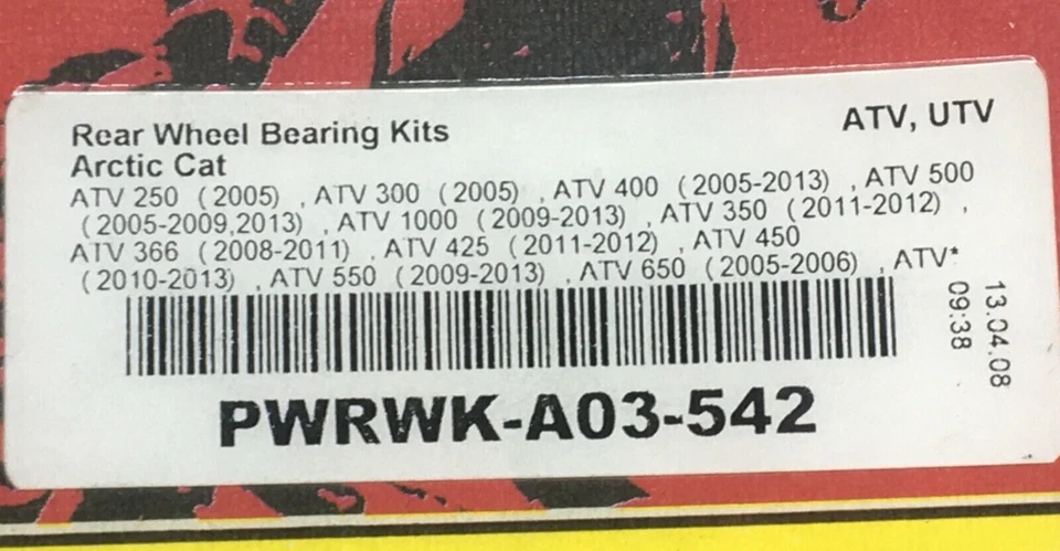 KIT DE COJINETE DE RUEDA TRASERA MARCA PIVOT WORKS PWRK-A03-542 ARCTIC CAT ATV 2005-2013 Foto 3 de 4