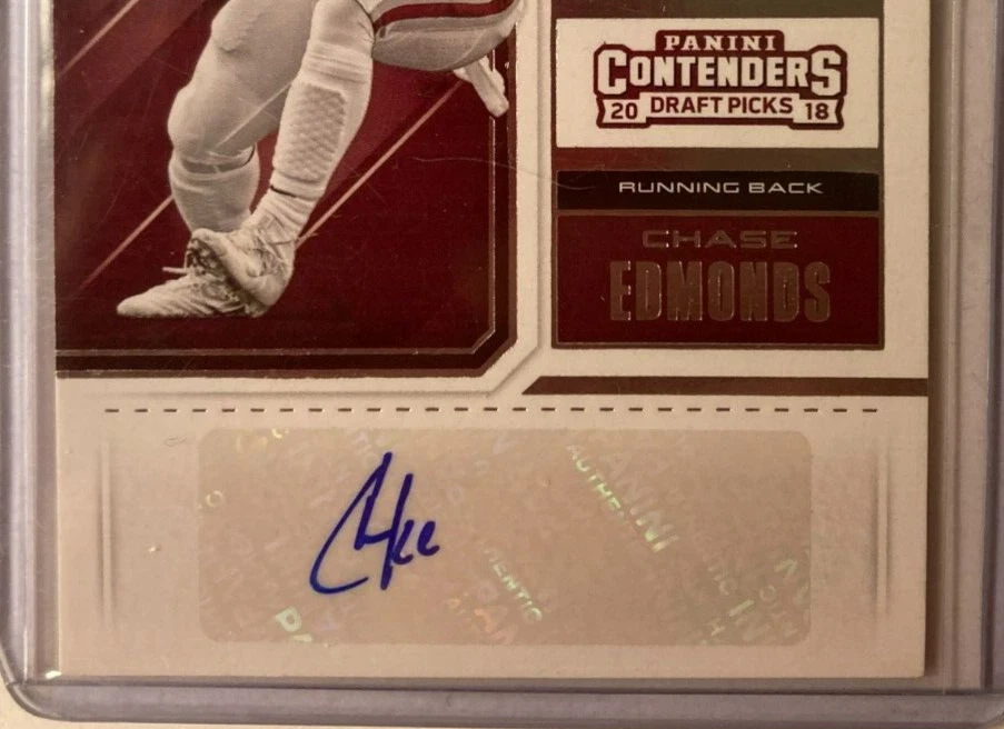 Chase Edmonds AUTO~RC Contenders College Ticket 2018 Rookie Autograph SP Draft - Image 2 of 3