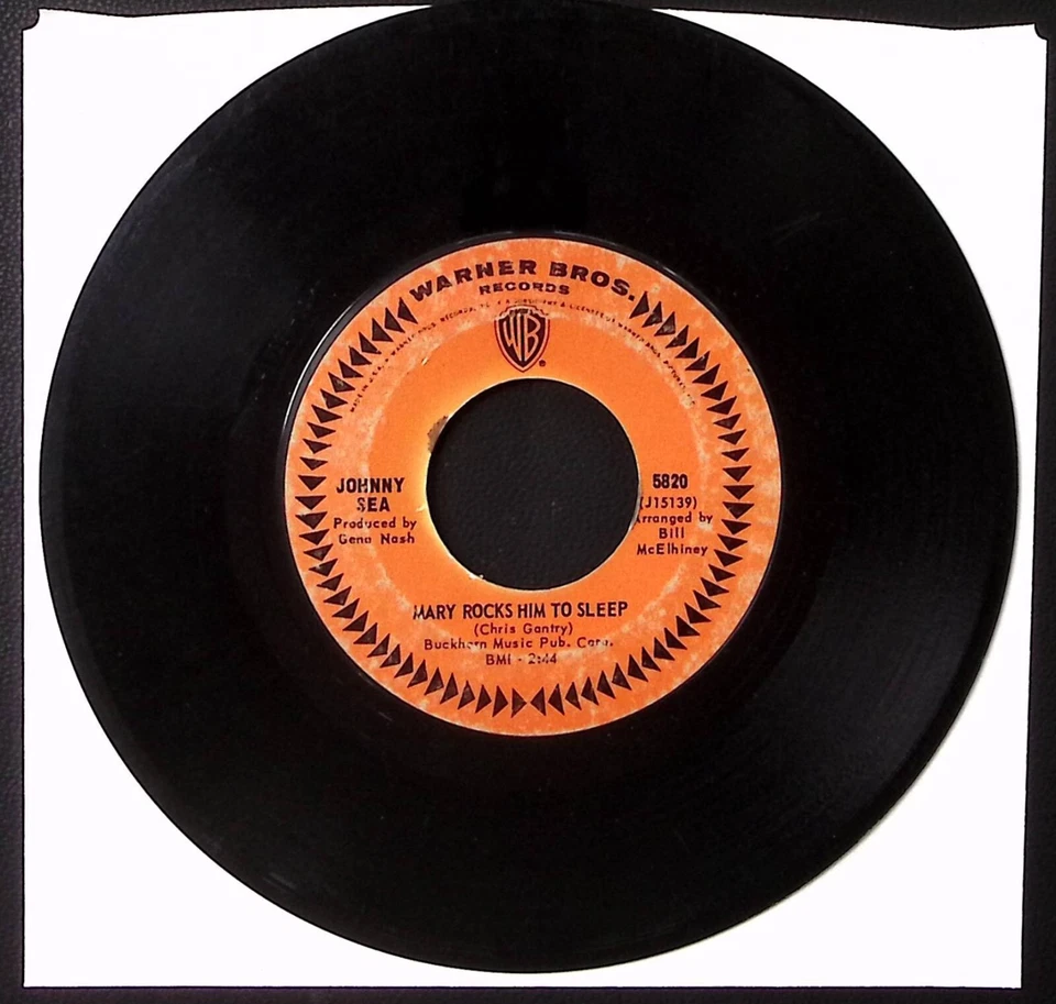 JOHNNY SEA MARY ROCKS HIM TO SLEEP/DAY FOR DECISION WARNER BROS. VINYL 45 50-29 - Image 3 of 3