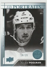 2017 17-18 Upper Deck UD Portraits Platinum Blue #P71 Tucker Poolman 18/25