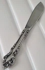 Vtg REED & BARTON MIRRORSTELE 7" BUTTER KNIFE WITH STERLING SILVER HANDLE Scrub