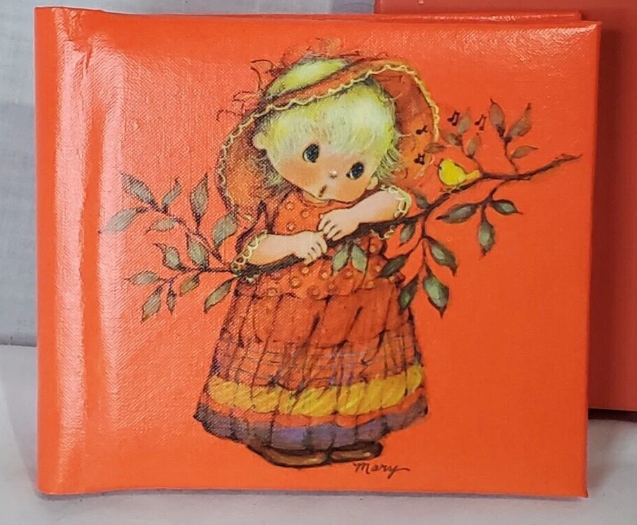Mini álbum de fotos de colección Hallmark Mary Hamilton contiene 20 fotos de 3,5 x 3,5"" naranja Foto 2 de 4