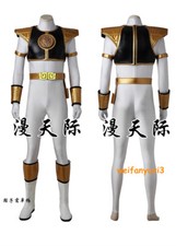 White Ranger Tommy Oliver Cosplay Costume Dino Rangers Bodysuit Outfits Boots