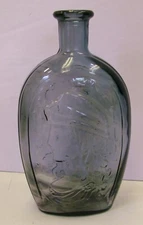 Vintage Liberty Head Eagle Decanter Flask Amethyst Swirl Wheaton