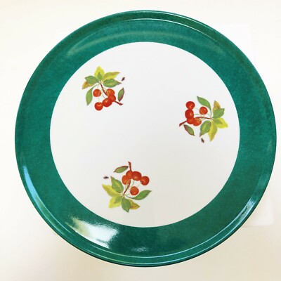 Limoges VERY LARGE Cake Display Plate 14.5'' Cherry Decorations LAURE JAPY PARIS-