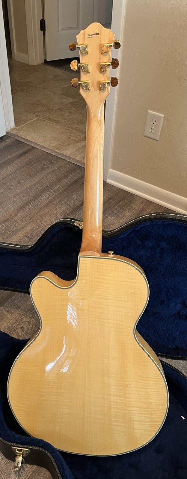 Raven Arch Top Blonde Hollow Body Electric Guitar Mock Gibson w/Ibanez