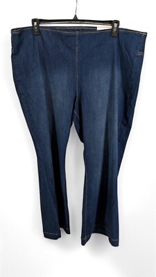 INC International Concepts Plus Size Pull-On Flare-Leg Denim Jeans Blue 24W $79